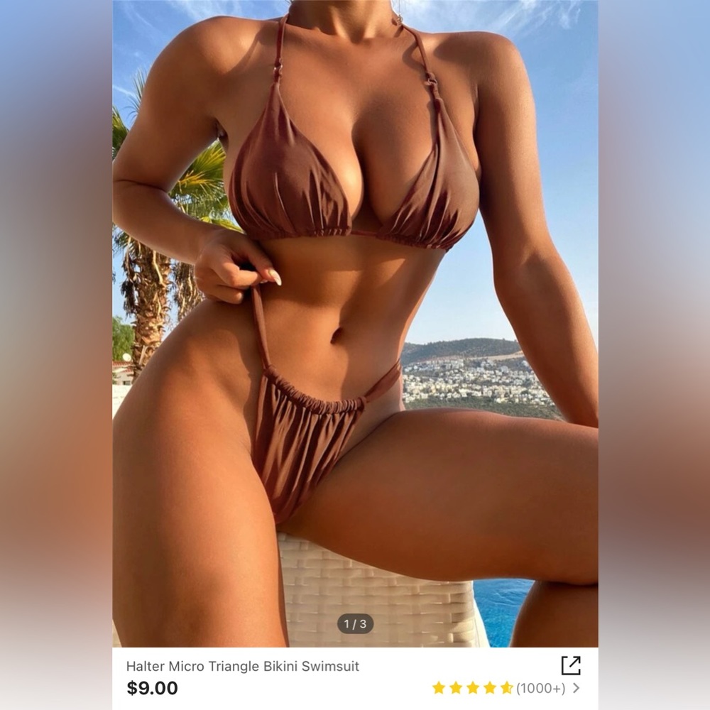 (4 for $20 w/other Shein swim) Shein Halter Micro Triangle Swimsuit